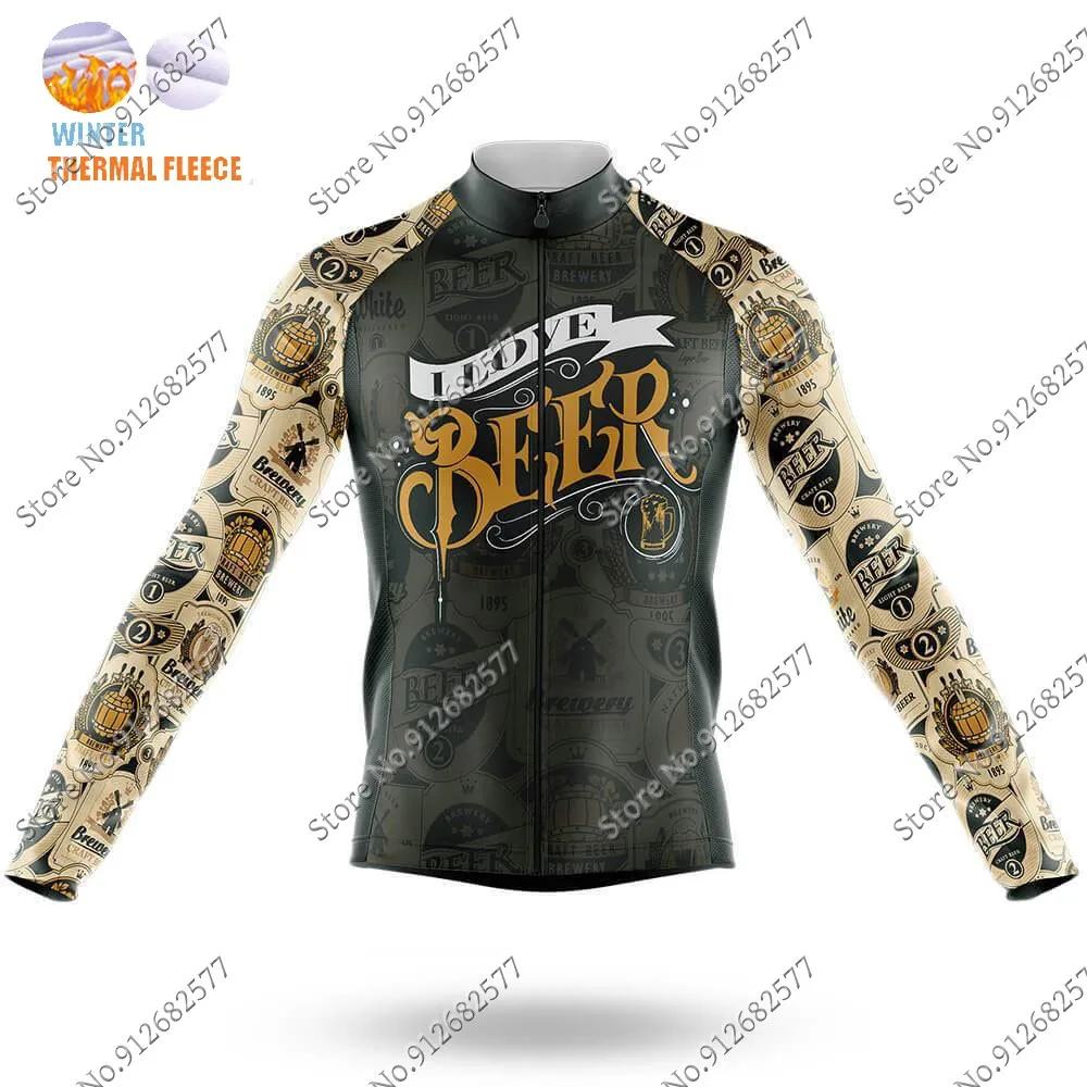 2024 Bike For Beer Cycling Jersey Long Sleeve Retro Winter Clothing Race Road Bike Shirts Bicycle Tops MTB Uniform Maillot