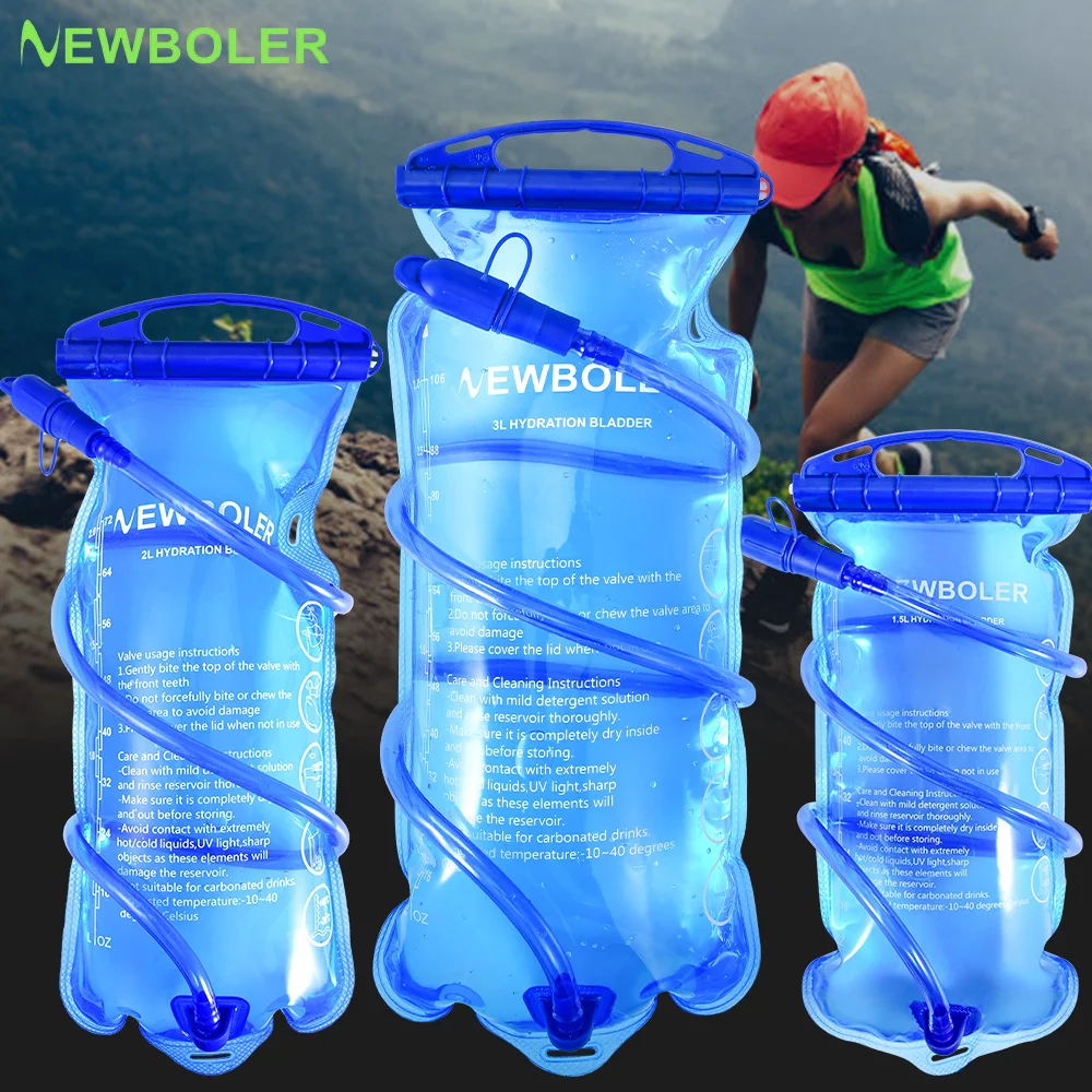 NEWBOLER Worek na wodę Zbiornik na wodę Worek do uzupełniania wody Worek do przechowywania bez bifenolu 1,5 l 2 l 3 l Plecak sportowy do biegania