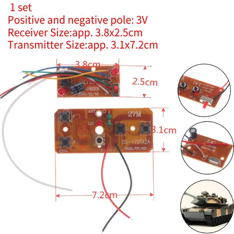 1 zestaw 2.4G 4CH RC obwód zdalnego sterowania 27MHz nadajnik i tablica odbiorcza antena zabawki zdalnie sterowane System radiowy