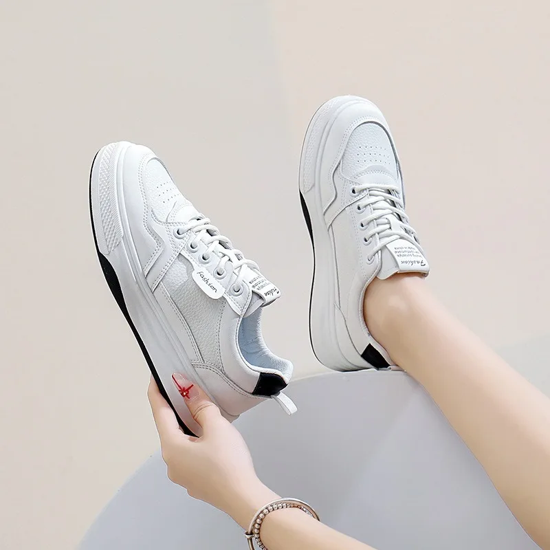 Autumn Women's Little White Shoes Concise Design Academy Style Ladies  Casual Shoes Platform Sneakers Board Shoes Tenis De Mujer