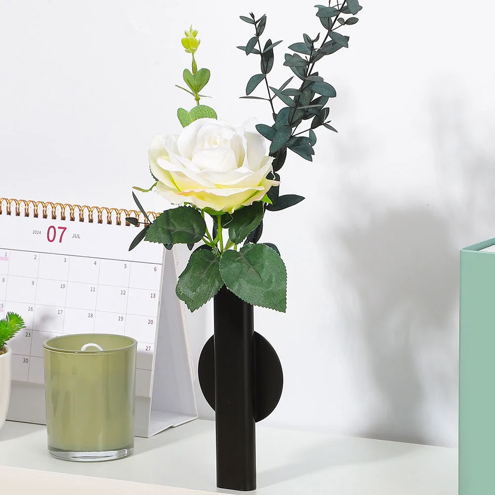 

3pcs Wall Mounted Vase Black Metal Tube Decorative Flower Holder Wall Hanging Display For Home Nordic Style Dried Flowers Modern