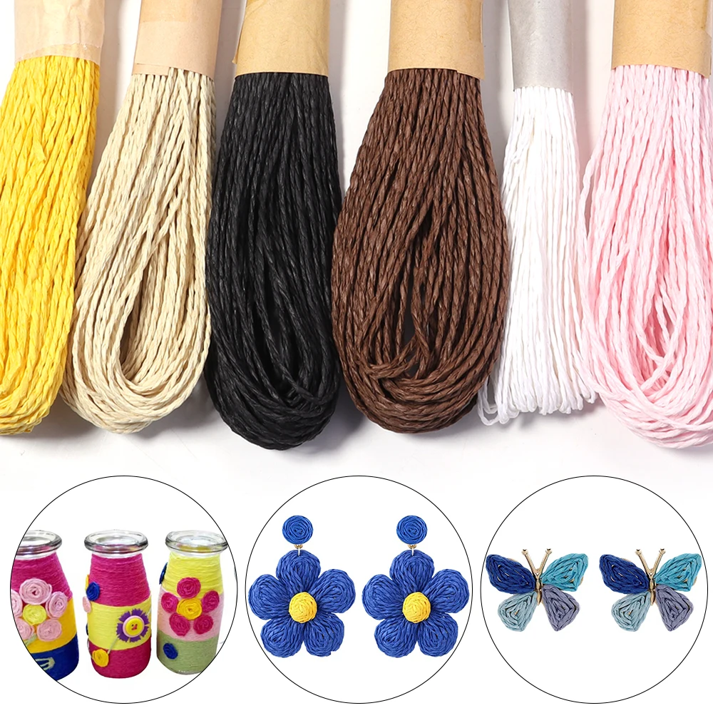 Ca. 30 m bunte Raffia-Gras-Schnur, geflochtenes Seil, Doppelstrang, DIY-Schmuckherstellung, Geschenkverpackung, Blumenkunst, Dekorationszubehör – Detail 7