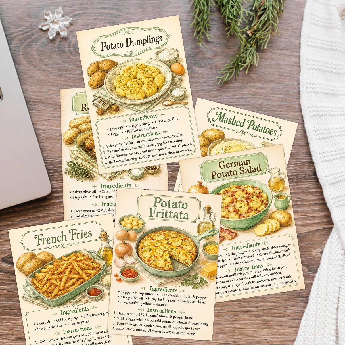 20 cartes de vœux avec recette - Kitchen Baking Paper avis et prix