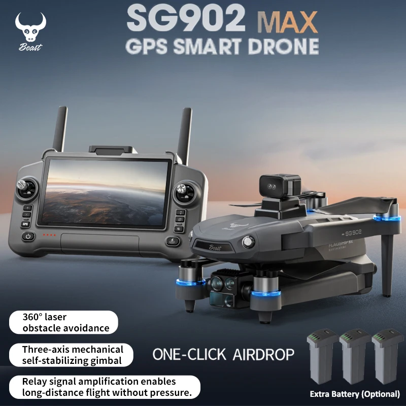 

SG902 MXA Drone With 5.5″Touch Screen 3-Axis Gimbal HD Camera GPS Obstacle Avoidance Brushless EIS Electronic RC Quadcopter Toy