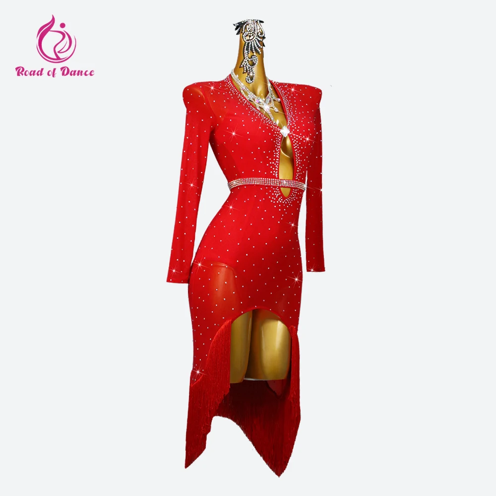 Nouvelles robes de danse latine femmes compétition jupe à franges filles vêtements Sexy Samba Midi Costume femme Cabaret tenues de scène de bal