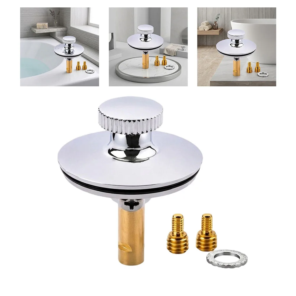 Bathtub Drain Pull-Up Stopper Compatible with Most Standard Overflow Drain Systems Made of Copper and Zinc Alloy