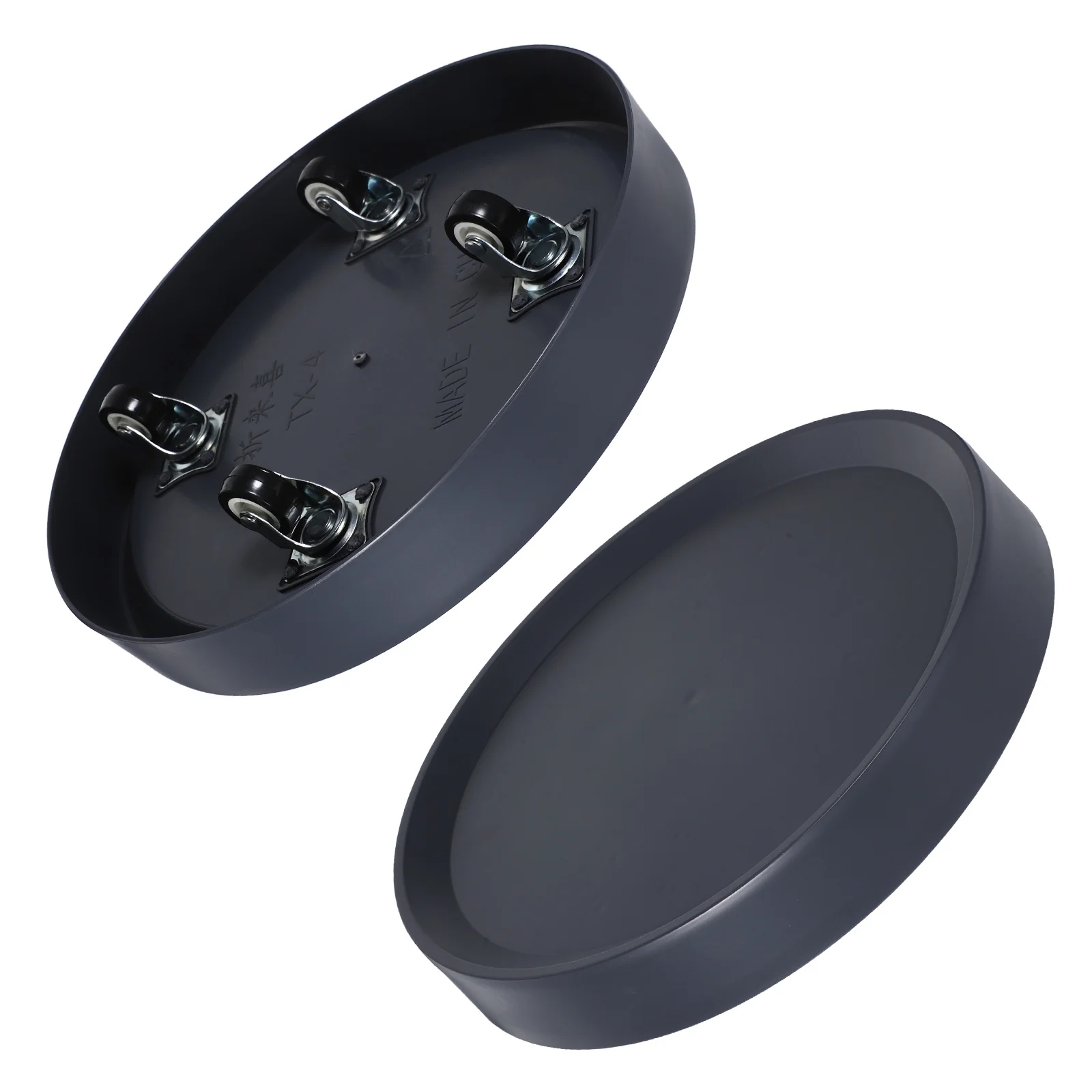 

2pcs Flower Pot Tray With Wheels 28.5X28.5X5.4Cm Plastic Planter Base For Indoor Outdoor Use Mobile Plant Stand Rolling Caster