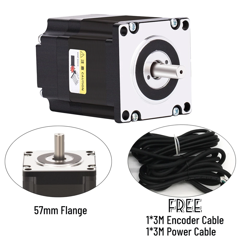 DC Nema23 Closed Loop Stepper Motor Kit 2 Phase 1.5Nm,2.2Nm,3Nm 3A 4.5A 57mm with Brake & Driver for CNC Engraving Milling