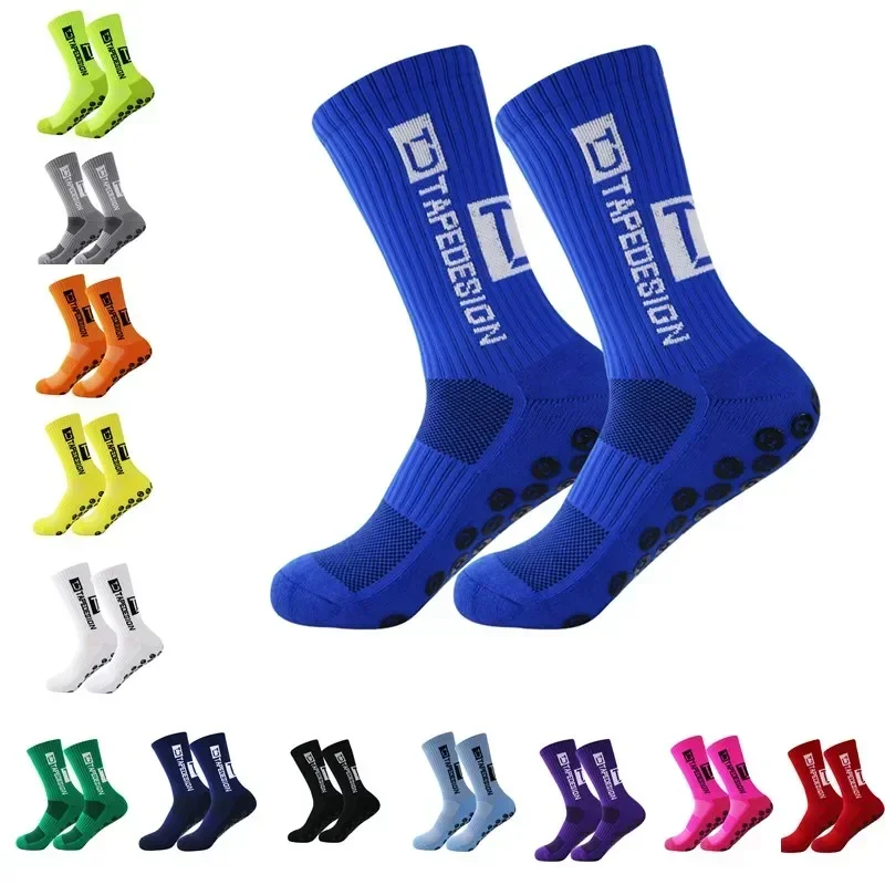 Calcetines de fútbol antideslizantes profesionales para hombre y mujer, calcetines deportivos antideslizantes para fútbol, ​​baloncesto, tenis, calcetines deportivos con agarre para ciclismo, 1 par