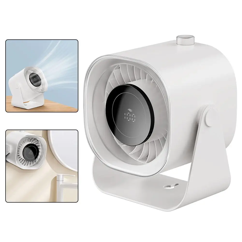 

1pcs Smart Desktop Fan With LED Display 220degree Rotation Long-Lasting Battery DC 5V 1.36W-5.14W Cooling Household Appliances