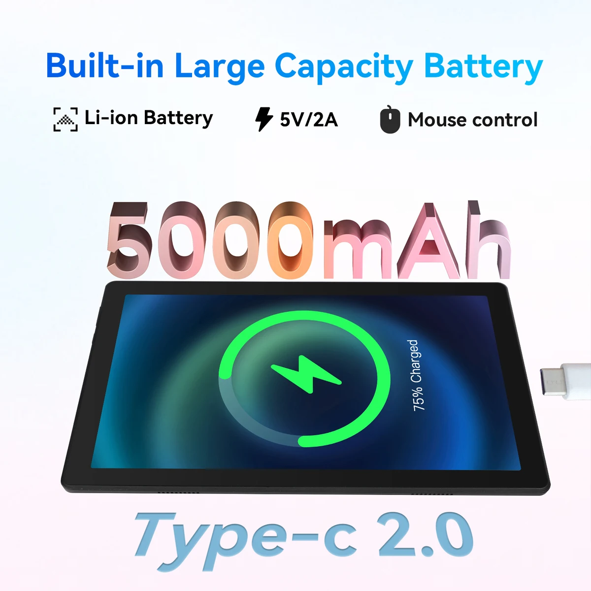 URAO C10 Tablet Android 14 da 10,1 pollici Phablet 8 GB (3 + 5) RAM 64 GB ROM (1 TB TF) Widevine L1 HD Octa-Core 2,0 GHz WiFi6 Bluetooth 5.0