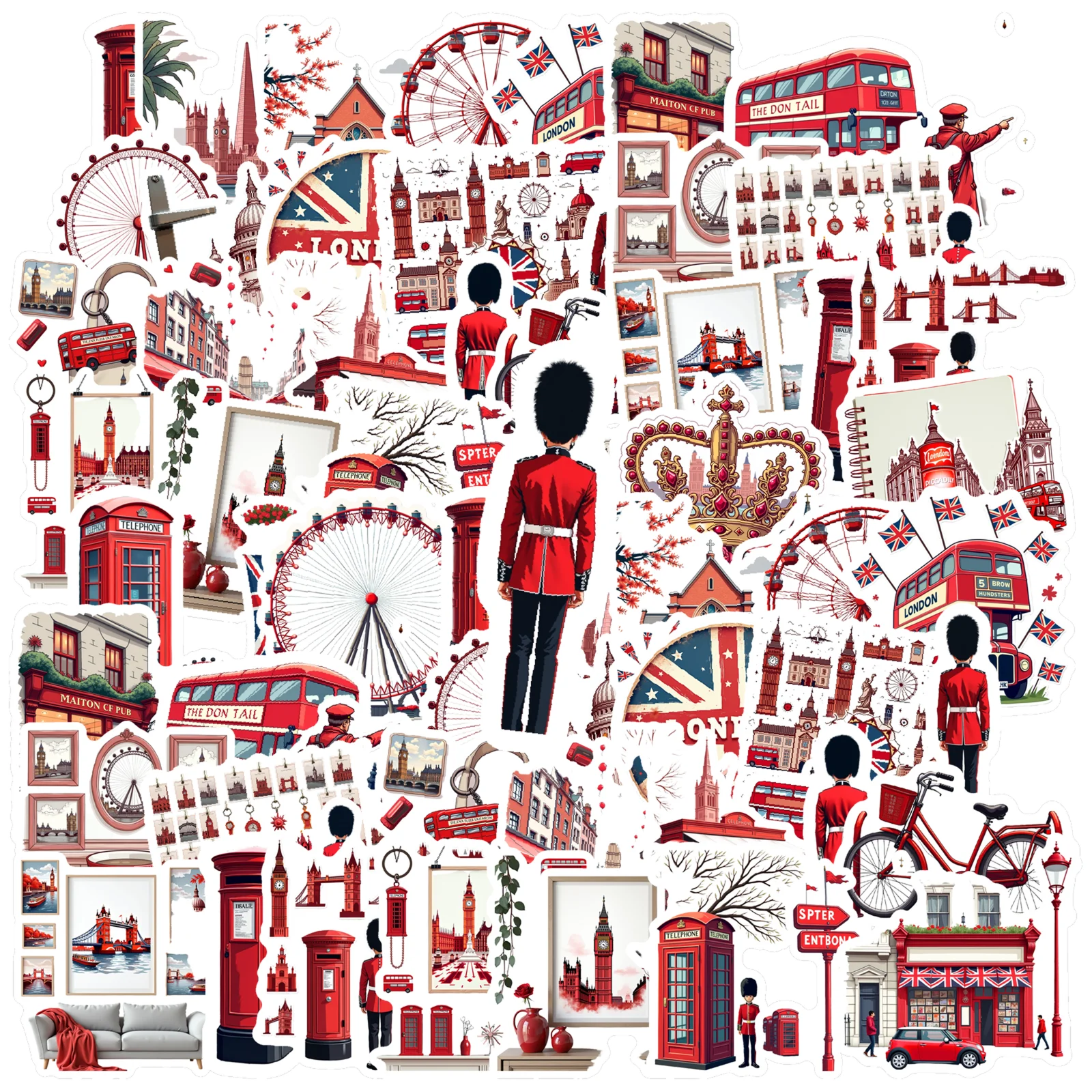 35 قطعة-70 قطعة ملصقات لندن خمر الثقافة البريطانية ملصقات السفر القرطاسية ملصقات DIY بها بنفسك الهاتف الغيتار المحمول