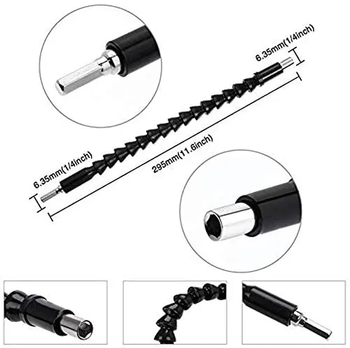 Controlador de ángulo recto de 105 grados, extensión de ángulo, destornillador de potencia, taladro de 1/4 pulgadas, hexagonal, extensión para destornillador, juego de eje suave