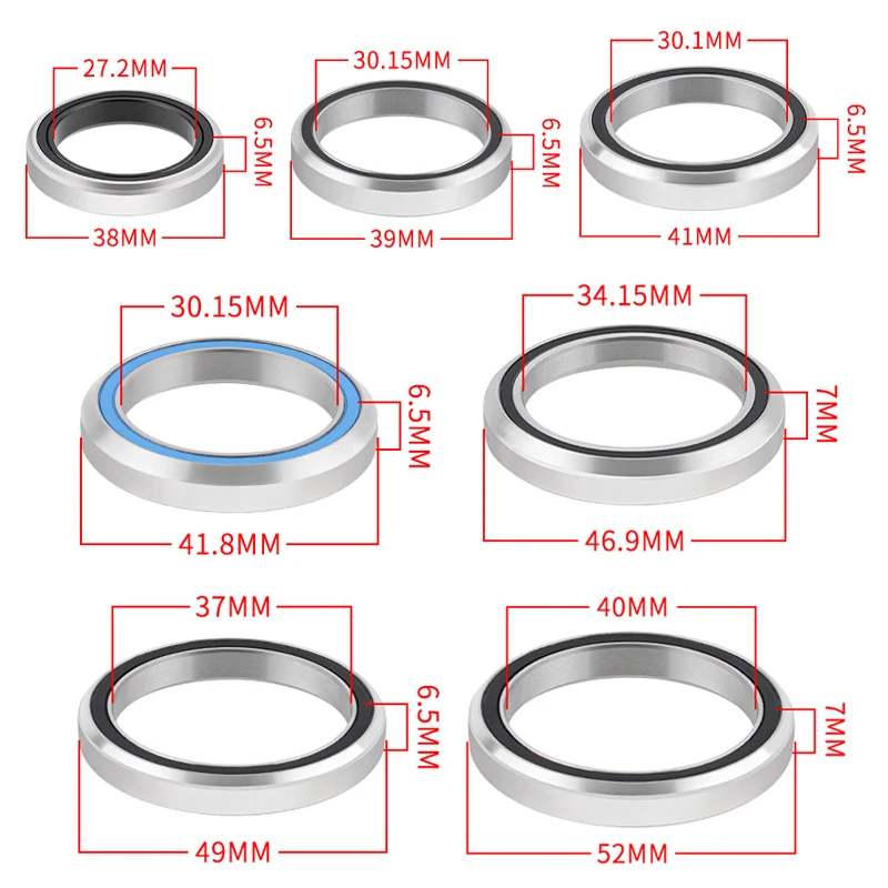 MUQZI Bike Bearing 38 39 41 41.8 46.9 49 52mm Headset Bearings For 28.6 39 41 41.8 46.9mm Headset Repair MTB Road Bicycle Parts