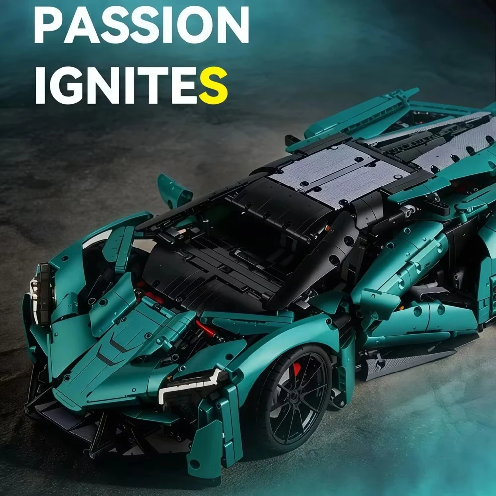 10558 Simulated Sports Car Model Building Blocks DIY Assembly Bricks Mechanical Vehicle Educational Puzzle Toy Gift For Teenager