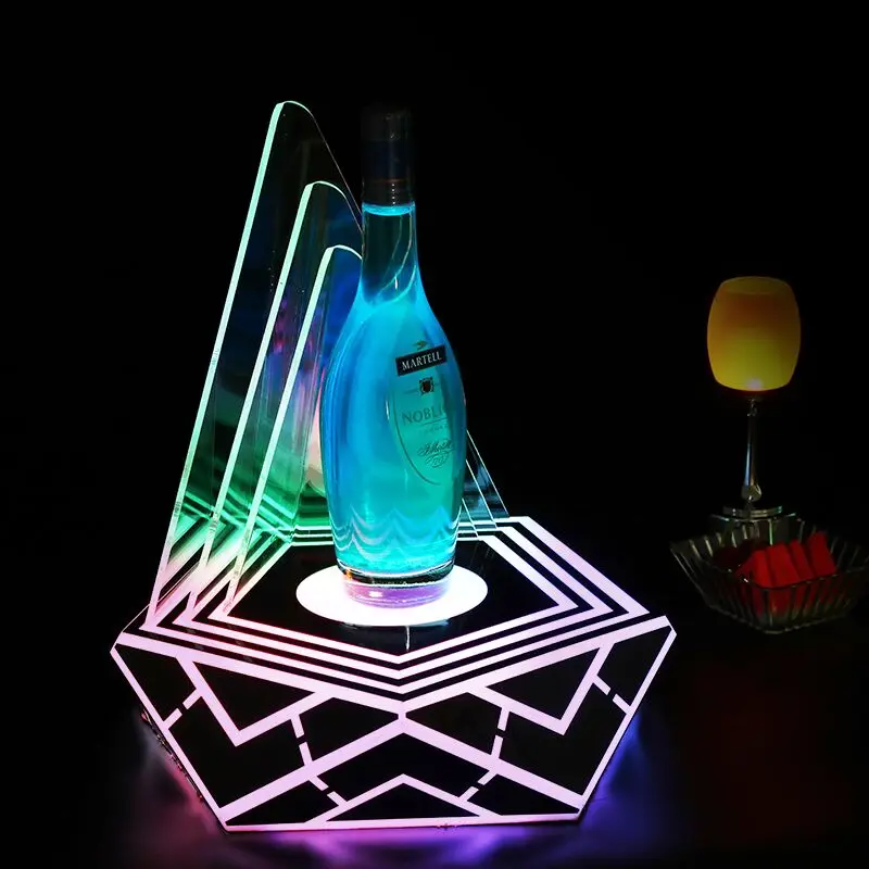 

LED Champagne Wine Display Rack XO Spade A Crystal Liquor Stand for Bar Party Bottle Holder or KTV Decoration Use