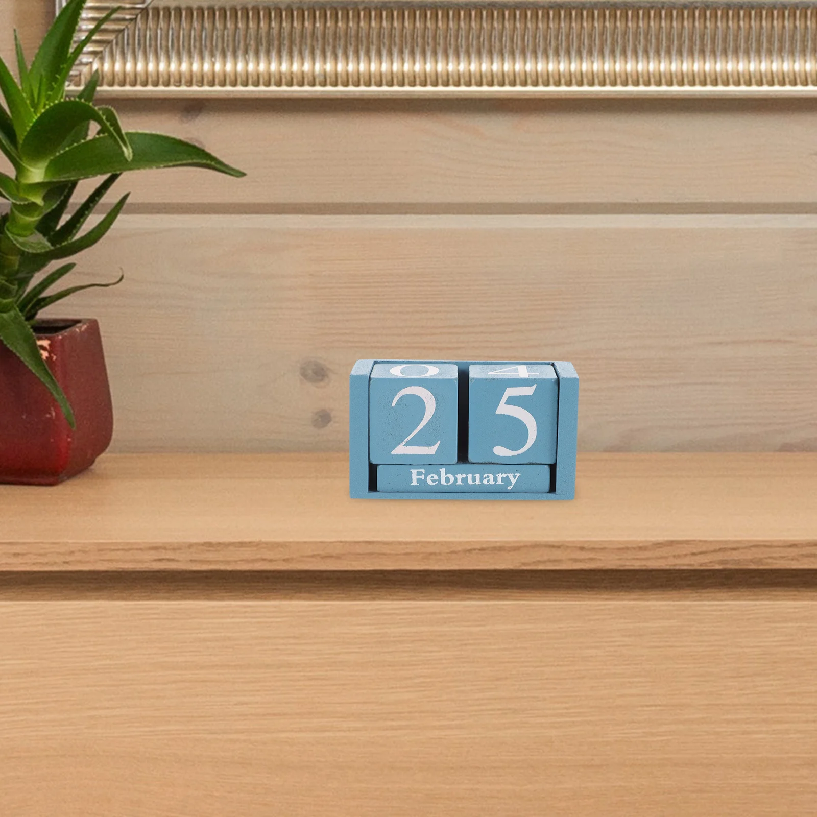 

Wooden Perpetual Calendar European Style Desktop Decor Office Rustic Block Schedule Living Room Table Decoration Reusable