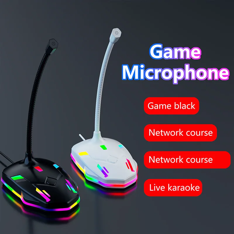 Microfono da tavolo per computer Gaming RGB Desktop Conference Condensatore USB Microfono di registrazione M9