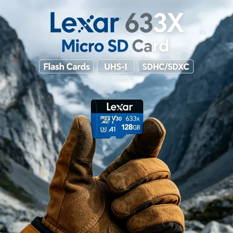 Lexar 633X Flash Cards A1 Class 10 Micro SD Card Blue SDHC SDXC UHS-I TF Cards Memory Card 64GB 256GB for Camcorder