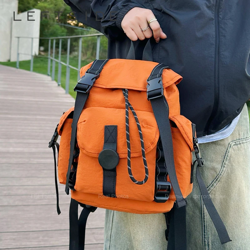 

Левая сторона, женские мягкие нейлоновые рюкзаки, новинка 2024, дорожный повседневный стильный рюкзак, школьная сумка для девочек, простые однотонные рюкзаки