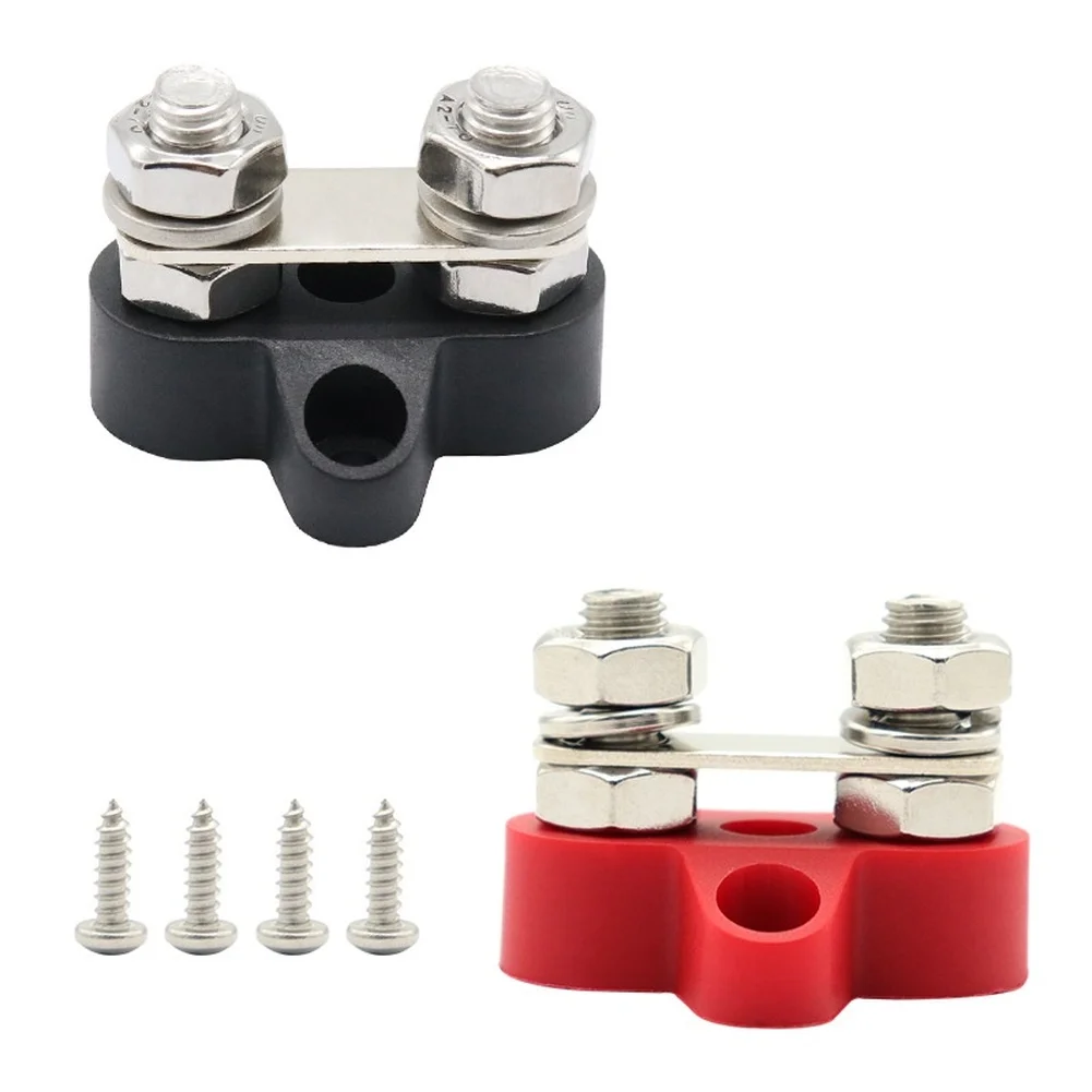 M6 M8 Power Terminal Block 48V DC Marine Battery Connector With Copper Studs For RV Boat Solar Wiring System