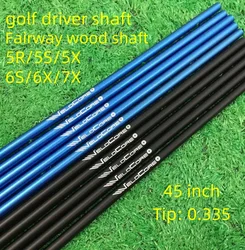 Arbre de conducteur de golf ou arbre de parcours en bois, tige en 2,4, bleu, noir, 5, 2024, R, S, X, pointe 6/7, 45 po, nouveau, 0.335