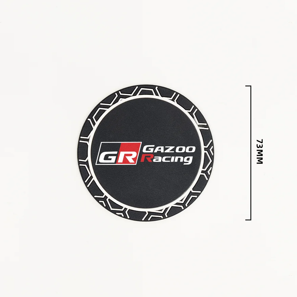 2PCS For Toyota GR GAZOO Racing GR-Sport Car-Styling Silica Gel Car Coasters Anti-slip Pad Auto Anti-skid Cup-Holder Accessories