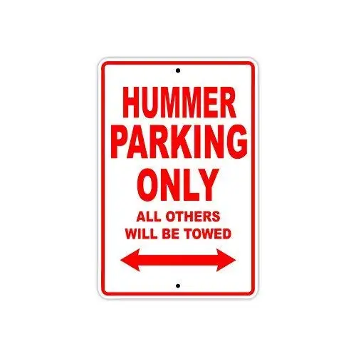 Wall Decor 8x12 Inch Hummer Parking Only All Others Will Be Towed Motorcycle Bike Outdoor Indoor Tin Metal Signs