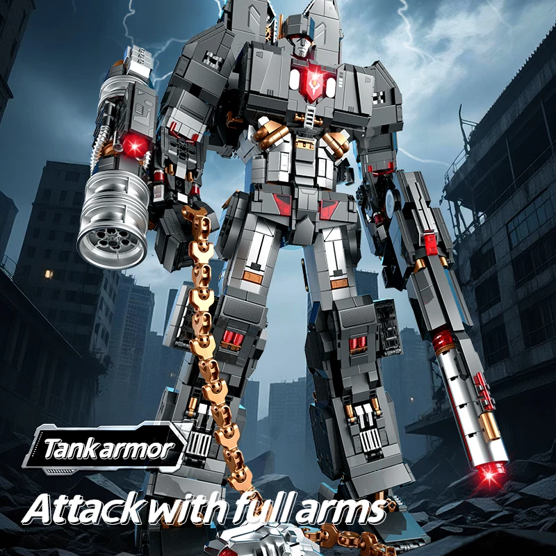 GULY 80509 Creative 2IN1 Mech Robot Tank Transformation Model Building Blocks City MOC Mecha Warrior Bricsk Gift for Boys Gifts