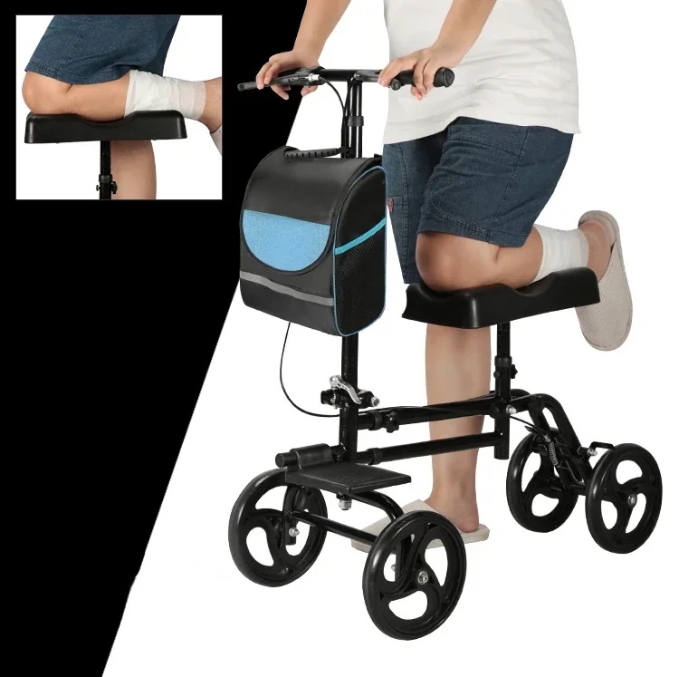 Foot fracture walking aid single leg rehabilitation crutch leg injury walking aid disability walking aid handcart with wheels