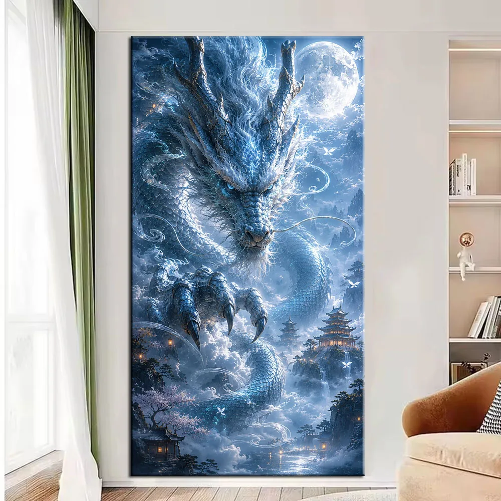 DIY Diamond Painting Cross Stitch Dragon Phoenix and Tiger Picture Full Drills Diamond Mosaic New Collection Home Decor - view 4