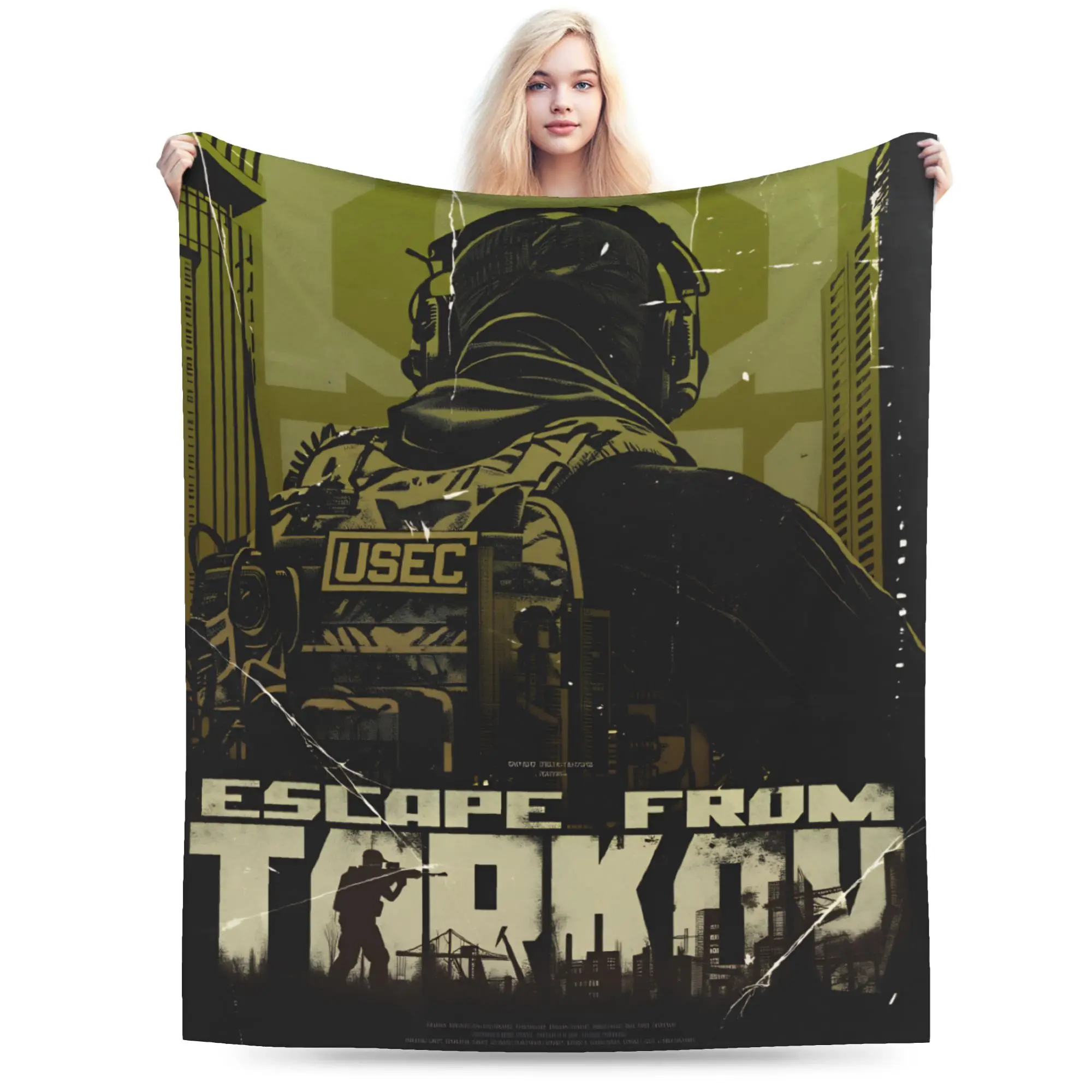 

Escape from Tarkov Scav PMC Map Flannel Blanket Winter Soft Warm Throw Blanket for Children Living Room Bedspread Sofa Bed Cover