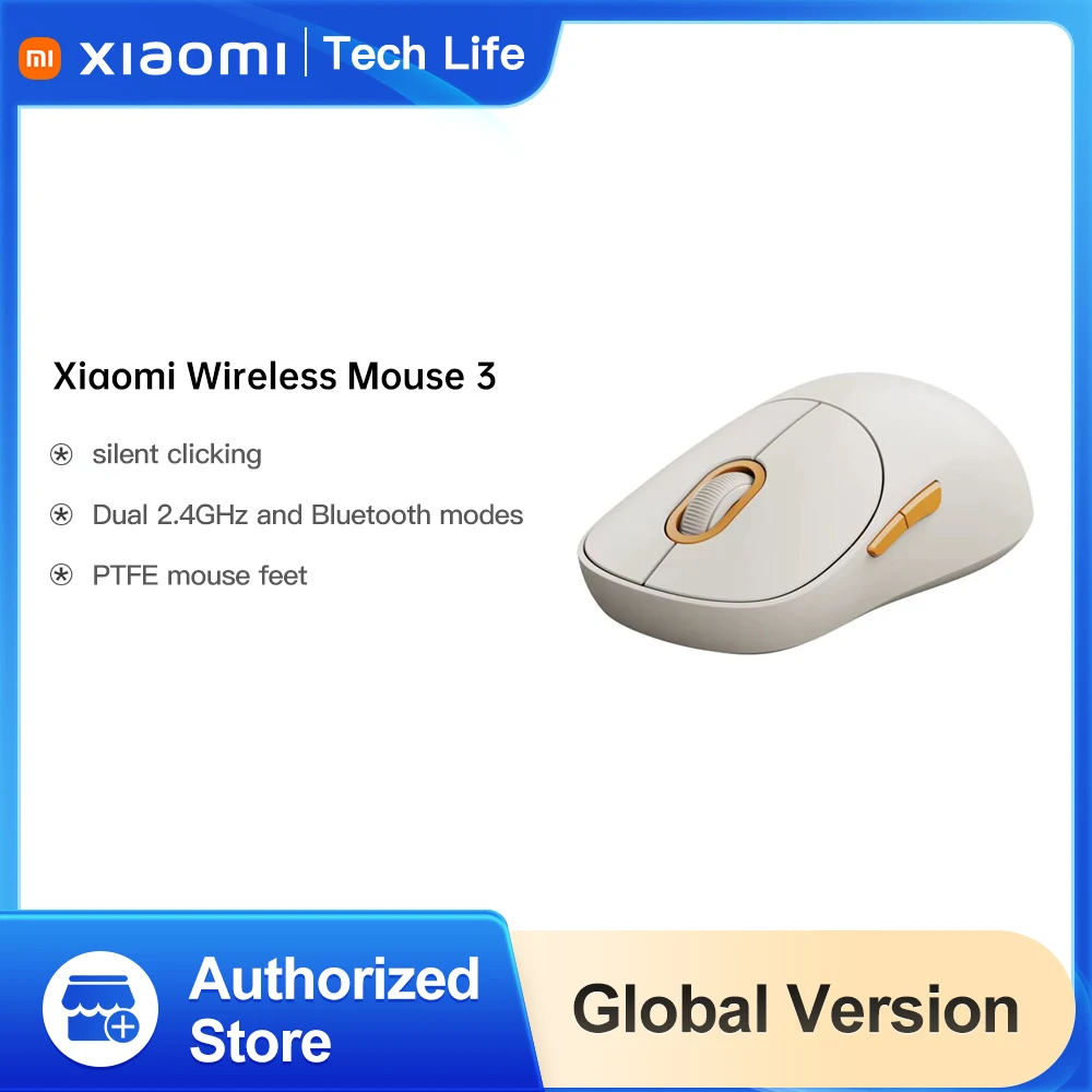 

Беспроводная мышь Xiaomi 3, поддержка Windows/macOS, Bluetooth, 2,4 ГГц, двойной режим, 1200 точек на дюйм, высокоточный датчик, портативная бесшумная мышь, новинка