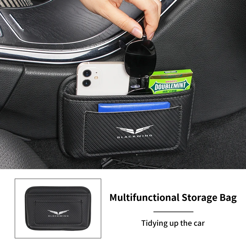 Leather Car Organizer Pocket Car Door Storage Bag Interior Sticker For Cadillac Escalade CTS ATS SRX BLS XLR XTS STS XT4 CT4 XT5