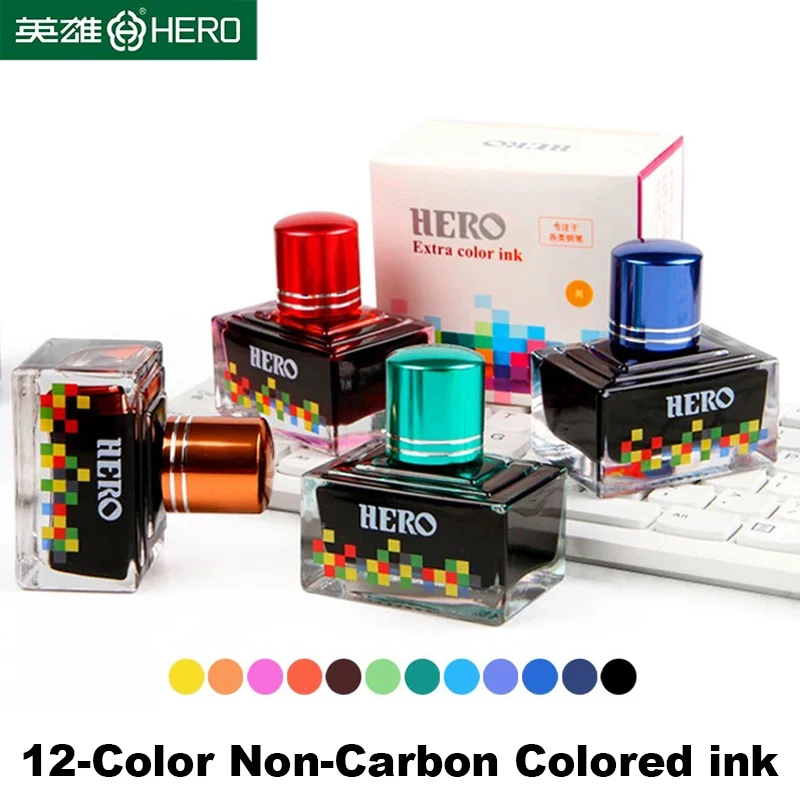 tinta multicolor heroi caneta tinta chinesa engarrafada de vidro cartucho de escrita e desenho escritorio e material escolar papelaria 40ml 01