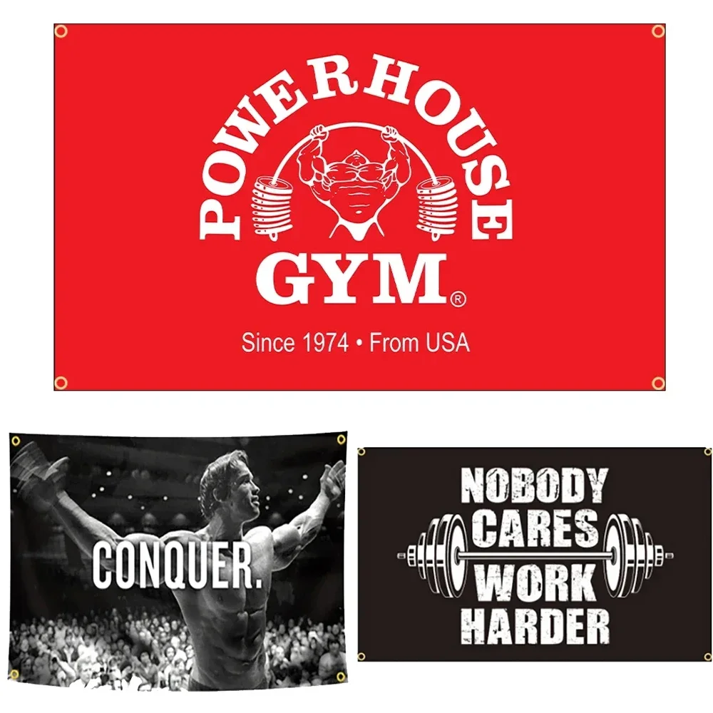 90x150cm Power House Flag Polyester Printed GYM  Banner For Decor