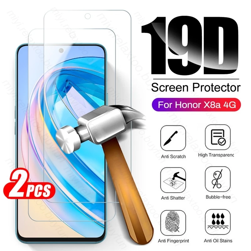 2PCS Full Cover Tempered Glass For Honor X8a 4G 2023 CRT-LX1 6.7