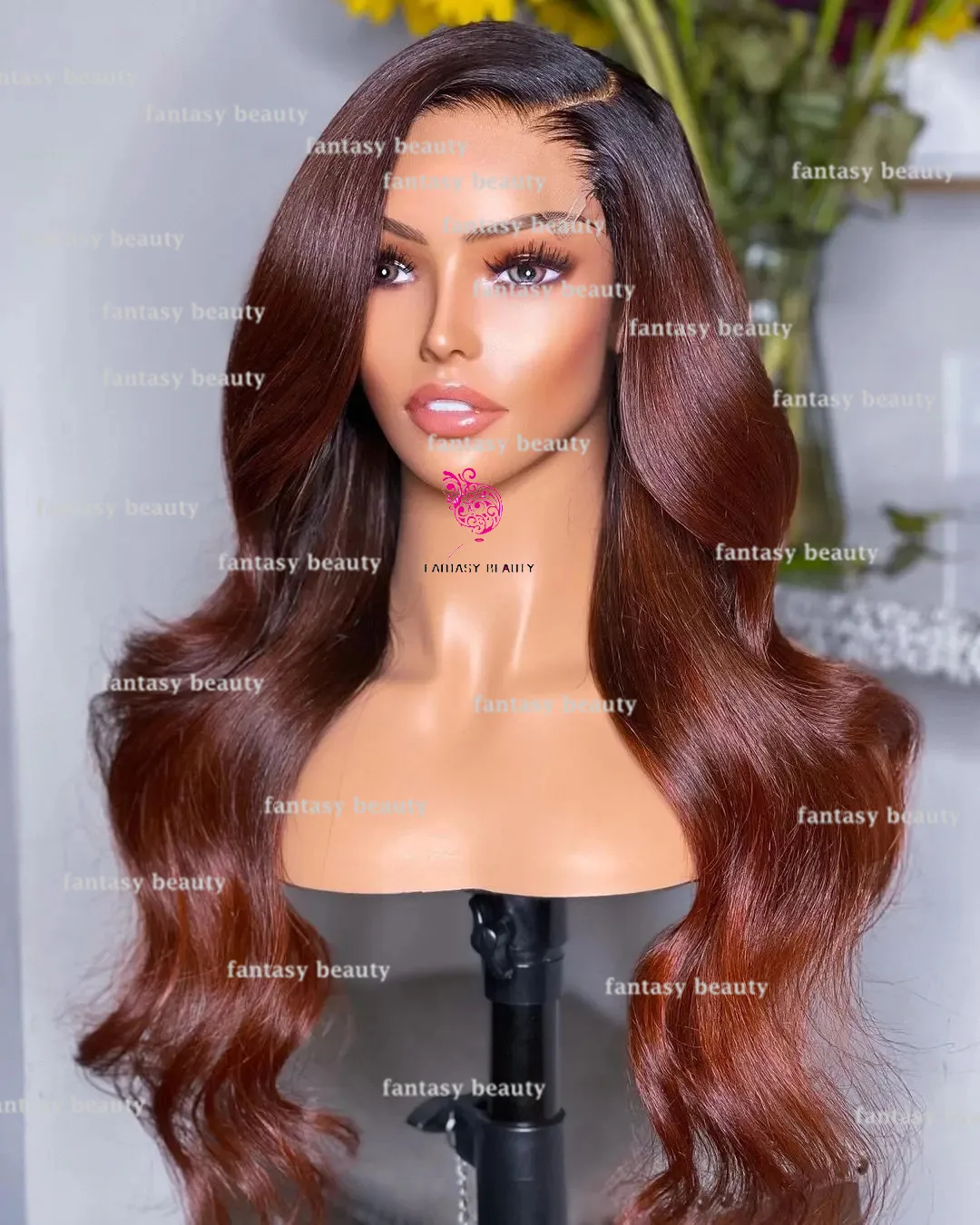 Ombre Reddism 13 x 6 Front Lace wig Long Hair Wig High Density Lace wigs Remy Hair HD Lace Body Wave 5 x 5 Lace 100% Human hair