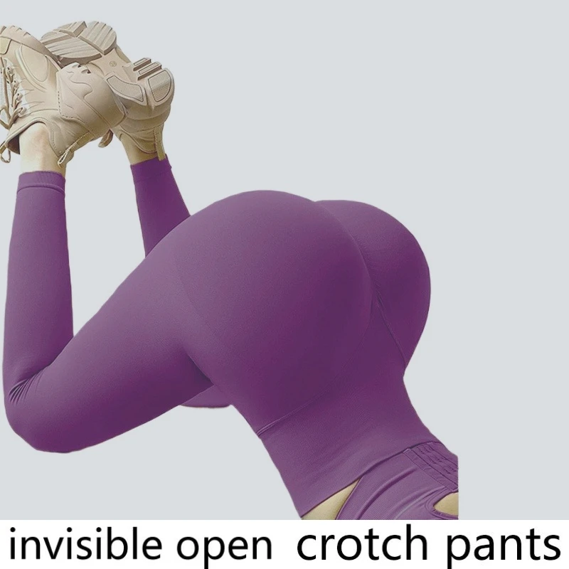 Invisible Zipper Crotch Pants 2026 High Waist Peach Hip Quick Drying Nylon Tight Women Moisture Wicking Yoga Fitness Gothic