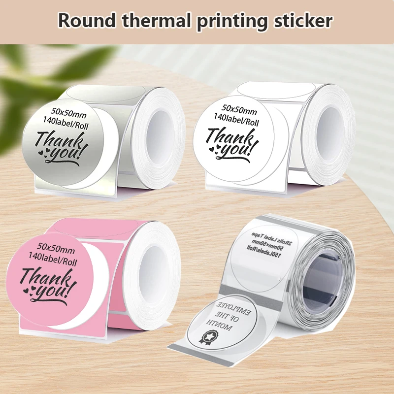 Circle Thermal Sticker Labels Compatible with P50 Phomemo m220 Multi-Purpose Self-Adhesive Direct Thermal Labels for Business