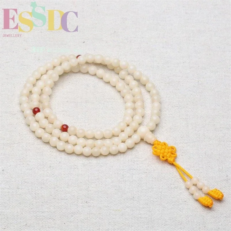 5-6mm Natural White 108 Beads Bodhi Root Prayer  Bracelet For Men And Women Wholesale Jewe