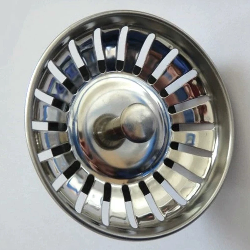 Saringan wastafel dapur, 2X Diameter 78MM Stainless Steel saringan wastafel penyumbat limbah Plug Sink Filter