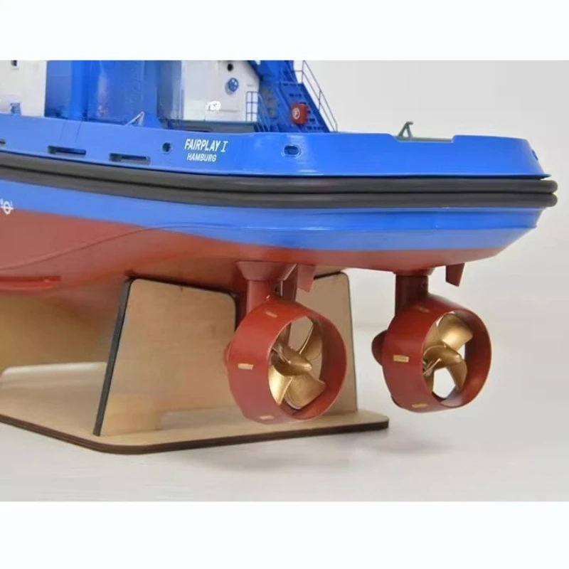 1/50 rc rebocador modelo rtr porta de fibra de vidro operação navio atualizado versão iluminação led alta simulação dinâmica barco rc modelo brinquedo