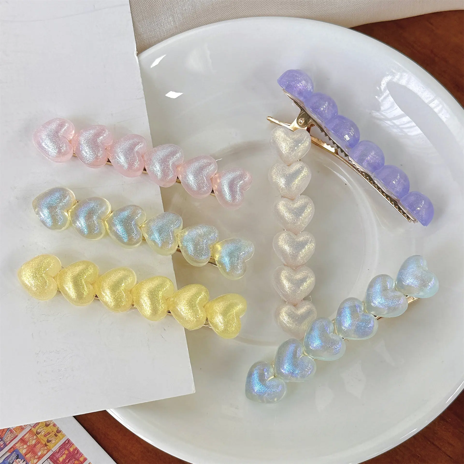 5Pcs INS Mermaid Love Hairpin Sweet Cool Temperament Bangs Clip Girl Side Clip Hair Accessories