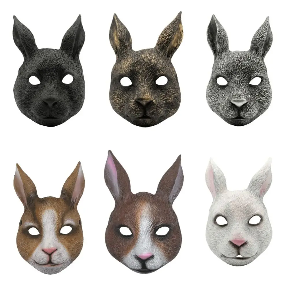 Steampunk Anime Bunny Masquerade Mask Full Face Punk Rabbit Mask Headwear PU Halloween Mask Gift 6