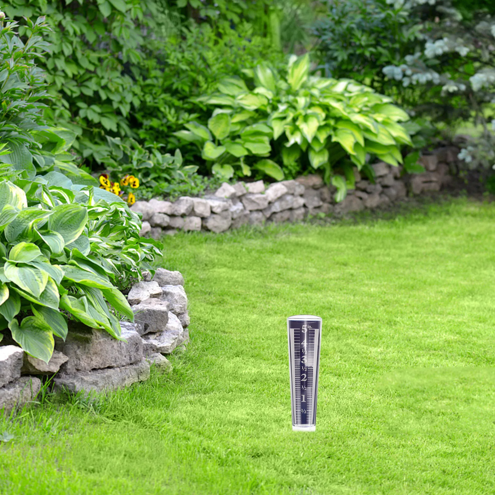 

1pcs 5 Rain Gauge Tube Outdoor Lawn Garden Plastic Clear Measuring Rainfall Farming Tool Instrument