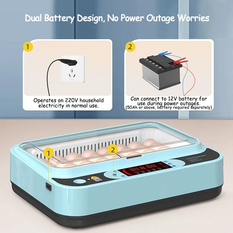 Home Use Fully Automatic Smart Incubator One Key Hatching Machine for Chicken Duck Auto Turning Moisturize High Hatching Rate