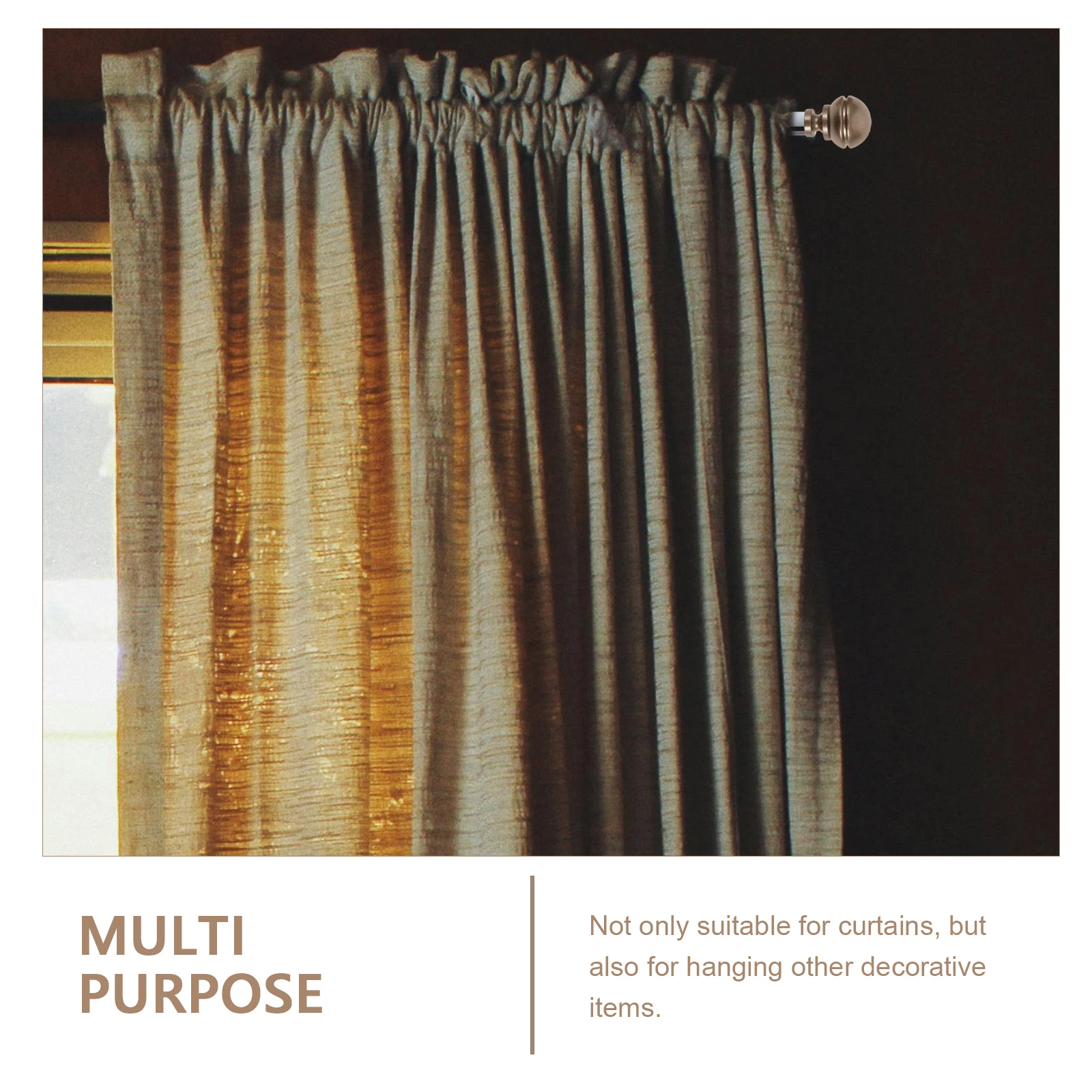 2 قطعة قضيب الستارة Finials ينتهي غطاء الزخرفية لنافذة قضبان الستائر الحديثة ثنى القطب نهاية التبعي #4