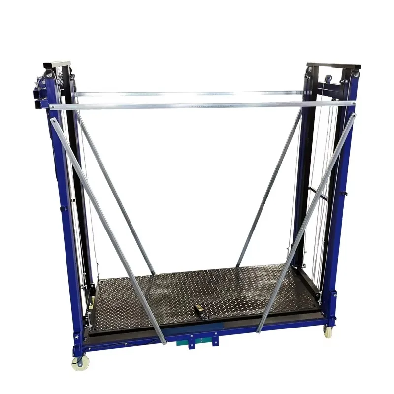 Système d'échafaudage électrique Mobile avec télécommande sans fil, capacité de charge de 500KG, hauteur de fonctionnement de 8M, plate-forme pliable