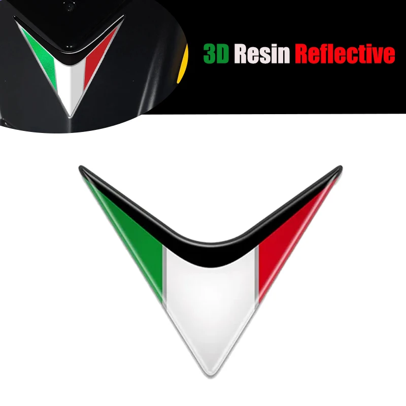

FOR DUCATI VESPA gts gtv RA LX Sprint Flag Sticker Motorcycle Waterproof Glue Drop Tri color Flag of Italy Decorative Decal